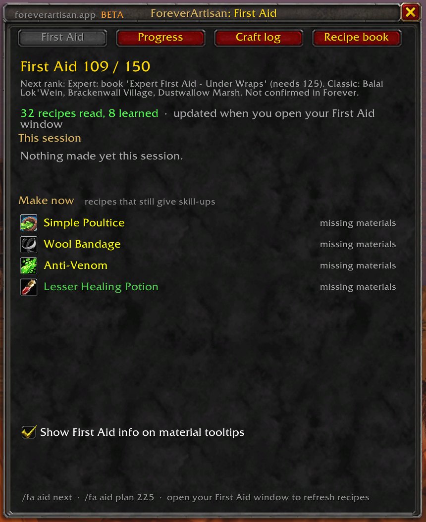 First Aid main tab